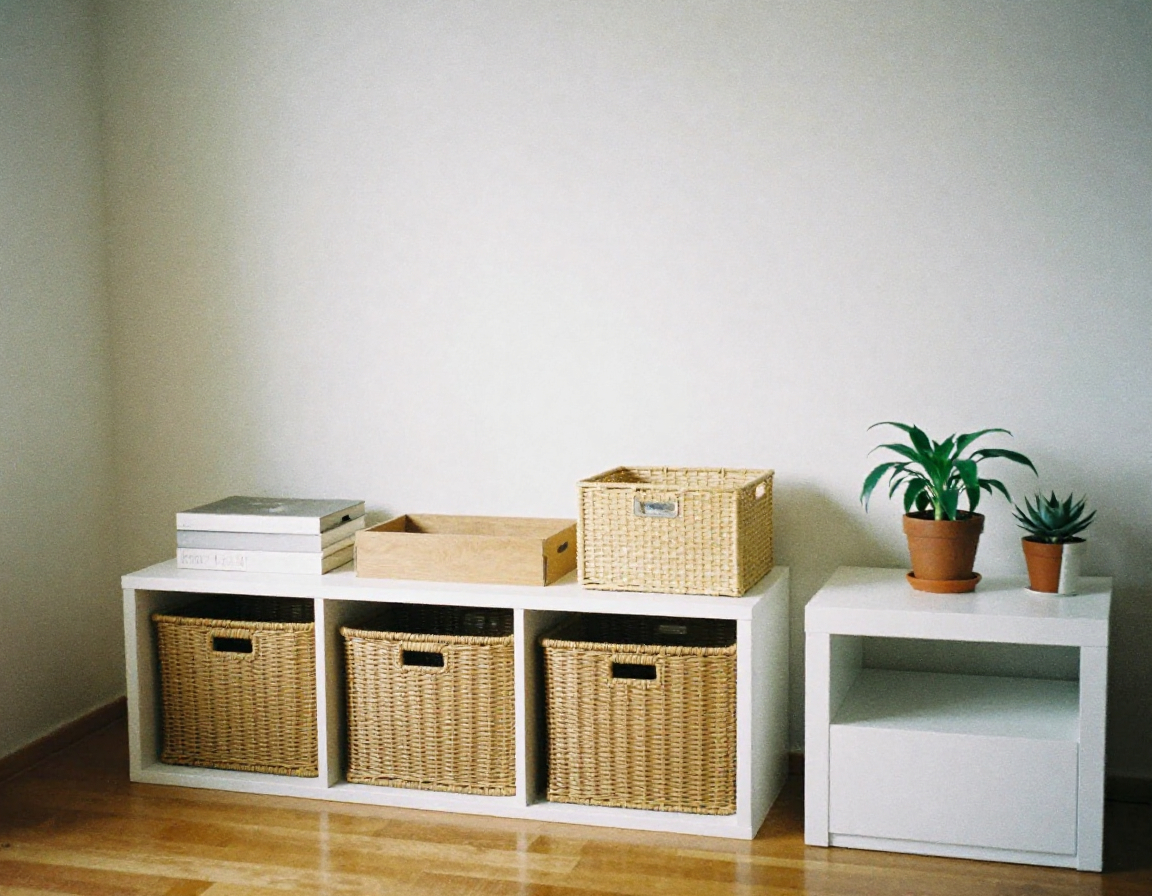 Decluttered and organized home interior